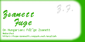 zsanett fuge business card